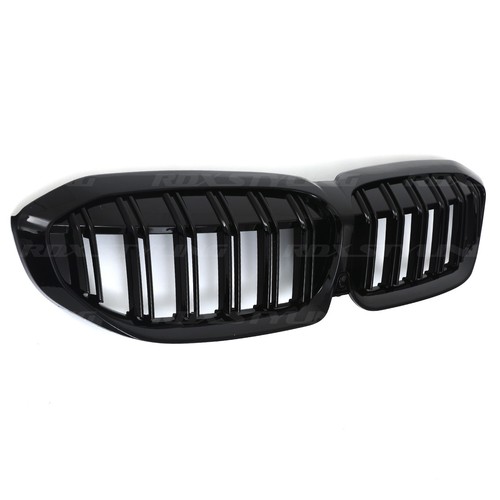 Gloss black double bar grille - double,