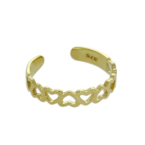 9ct gold toe ring - w, cut