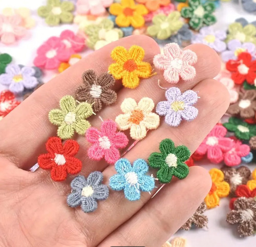 Flower embroidered patch - flower,