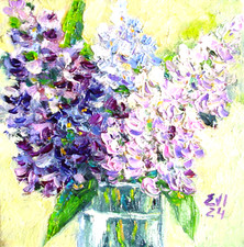 Lilac in Vase Original Oil