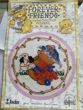Cross Stitch Kit Forever Friends Side Saddle 14ct Aida Thread Needle 15cm Diam.