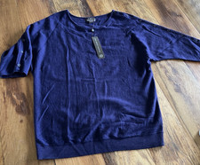 Fenn Wright Manson Sweater L Large 100% Merino Wool Purple Women's NWT New FLAW