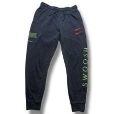 Nike Sportswear Double Swoosh Sweatpants Mens Small Black Joggers Activewear