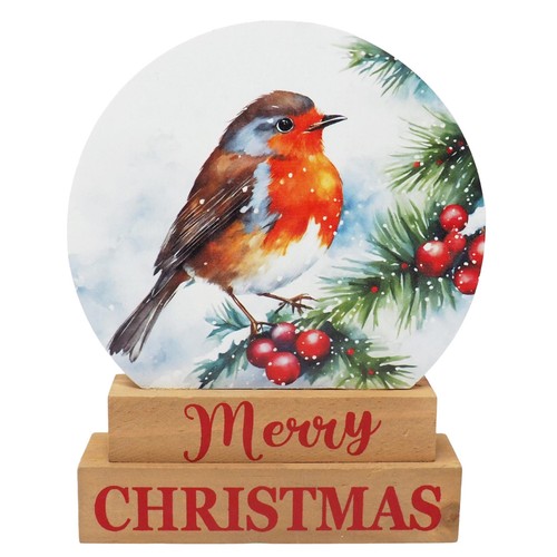 Christmas robin plaque a - christmas, on