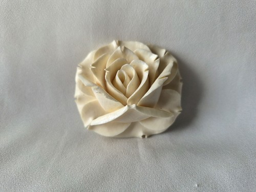 Vintage carved rose brooch - vintage,