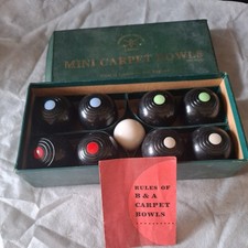 Vintage B&A Indoor Carpet Bowls Set Indoor Bowling Miniature + Rules All Ages