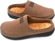 Zigzagger Men's Fuzzy Warm Memory Foam Moccasin House Slippers Indoor Outdoor