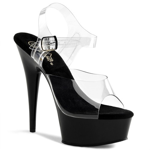 Pleaser delight 608 clear - pleaser, clear/blk