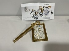 Swarovski Disney Gold Black Leather ID Badge Card Holder Strap Limited Edition