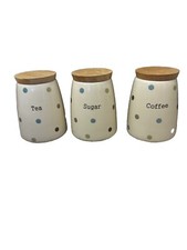 Tea coffe sugar set ceramic Good Condition 1 Small Chip+crazing On Coffee 5.5” !