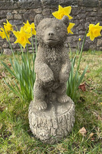 Standing brown bear stone - brown,