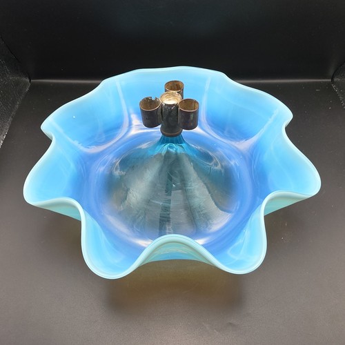 Antique blue glass epergne - blue,