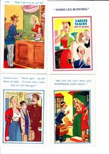 Collection of 55 vintage saucy seaside postcards