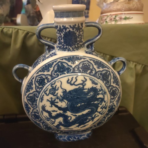 Elegant blue white - blue&white, dragon