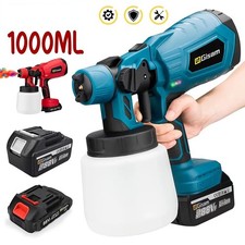 Cordless Paint Sprayer Fence Wall Airless 21V HVLP Spray Gun UKCharger