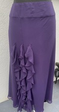 Jacques Vert Purple A-line Ruffle Detail Skirt size 20 UK
