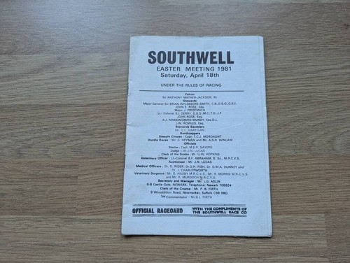 1981 horse racing race card - racing, @