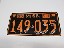 1935 MISSISSIPPI TRUCK LICENSE