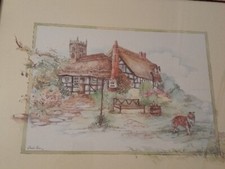 Glenda Rae Large Watercolour Print – Crown Inn -  45cm H x 55cm Width