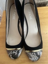 Fiore Black Suede Effect Heels