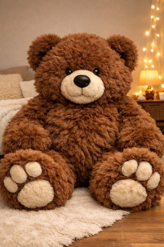 Large brown beige - beige, plush