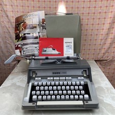 Vintage Hermes 3000 Portable Typewriter Original With Case RARE With Manual Japy