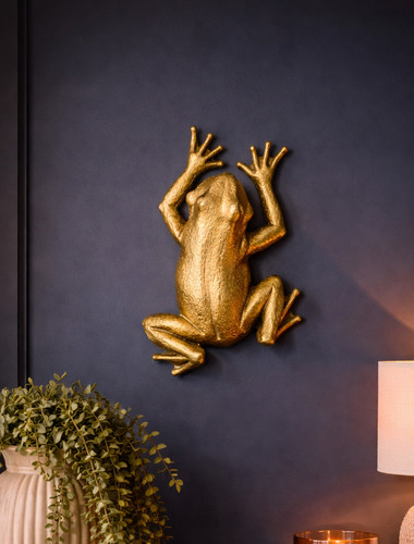 Gold wall frog ornament - wall, art