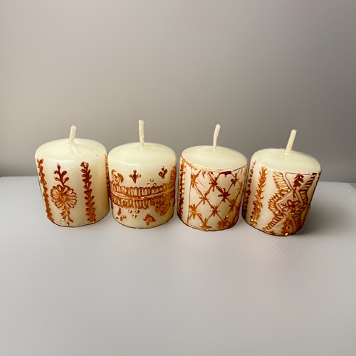 White votive candles gold - white,