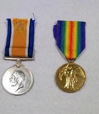 WW1 Pair Of war Medals Silver