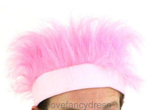Pink furry headband wig s - headband, 80's