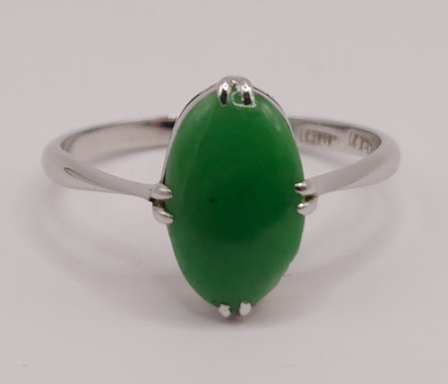 Vintage 18ct white gold green - white,