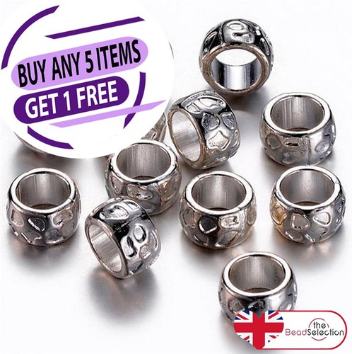 Tibetan silver large hole - silver,