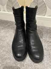 Gabor Chunky Wide Leather Boots, Size 5.5