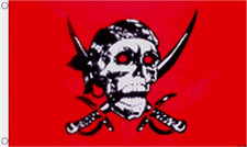 RED SKULL PIRATE FLAG 3X2 feet