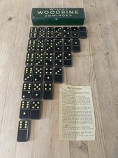 RARE VINTAGE WILLS'S WOODBINE DOUBLE SIX DOMINOES TIN SET WITH TIN TILES-tobacco