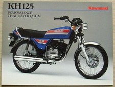 KAWASAKI KH125 MOTORCYCLE Sales Specification Leaflet c1984 #99943-1511 UK-E