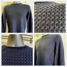 GEORGE Asda Mens Navy Blue Cable Knit Jumper - Sizes XS to XXL - Brand New