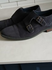 Moss Bros Blue Suede Monk