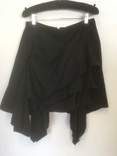 BRAND NEW REBEKAH MURPHY BLACK PARACHUTE FLIPPY HANDKERCHIEF HEM SKIRT SIZE 12