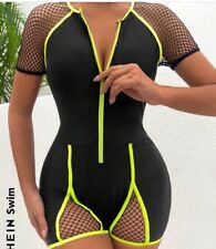 Shein Swim Legsuit BNWOTS XL 12 14 16 Festival Carnival Unitard Shorts Playsuit
