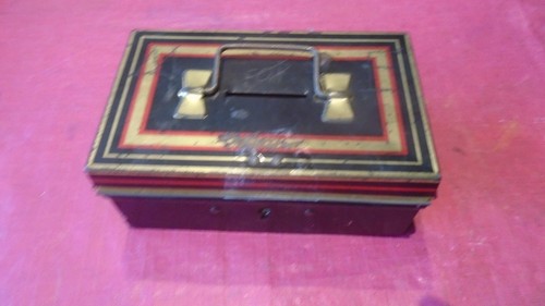 Vintage metal cash box desk - vintage,