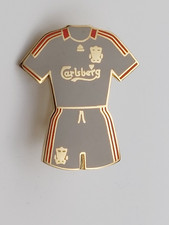 Liverpool FC Carlsberg Grey & Red Football Kit Collectors Enamel Pin Badge New