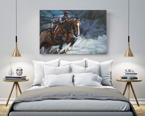 Oil painting horse race sports - oil,