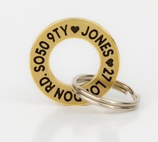Solid BRASS Pet Dog ID Ring