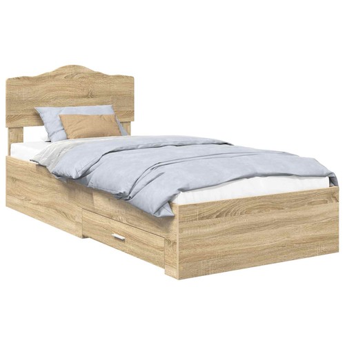 Bed frame with drawer - with,