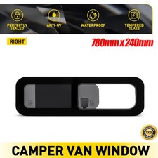 Universal Campervan Driver Side Sliding window 780 x 240MM With FIT Kit + U Trim