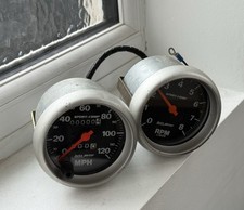 Autometer Speedo & Tacho RPM Gauges Pair American v8 hot rod race car