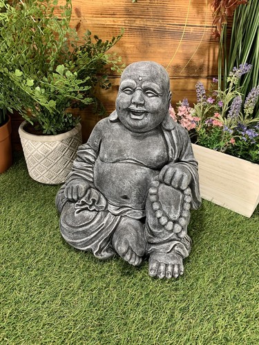 Stone garden laughing buddha - stone,