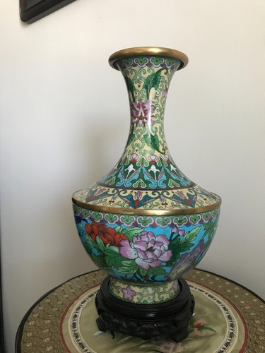 Bronze vase wall enamels china - vase,