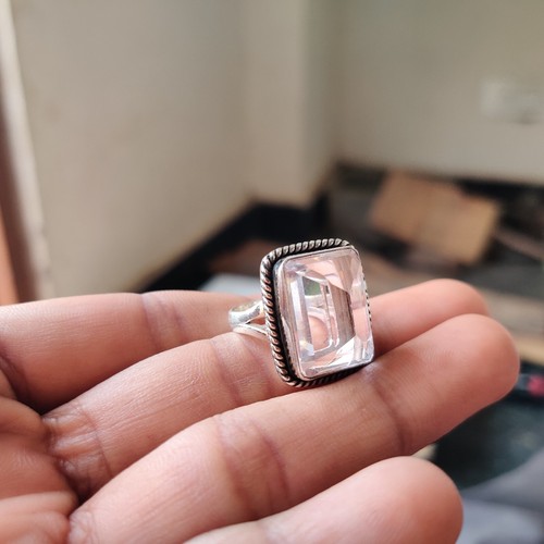 Pink kunzite gemstone ring 925 - pink,